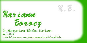 mariann borocz business card