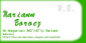 mariann borocz business card